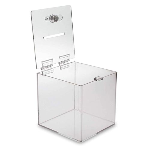 lockable clear acrylic ballot box